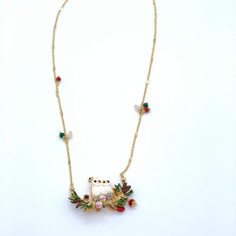 14K Gold Plate Enamel Glazed Necklace